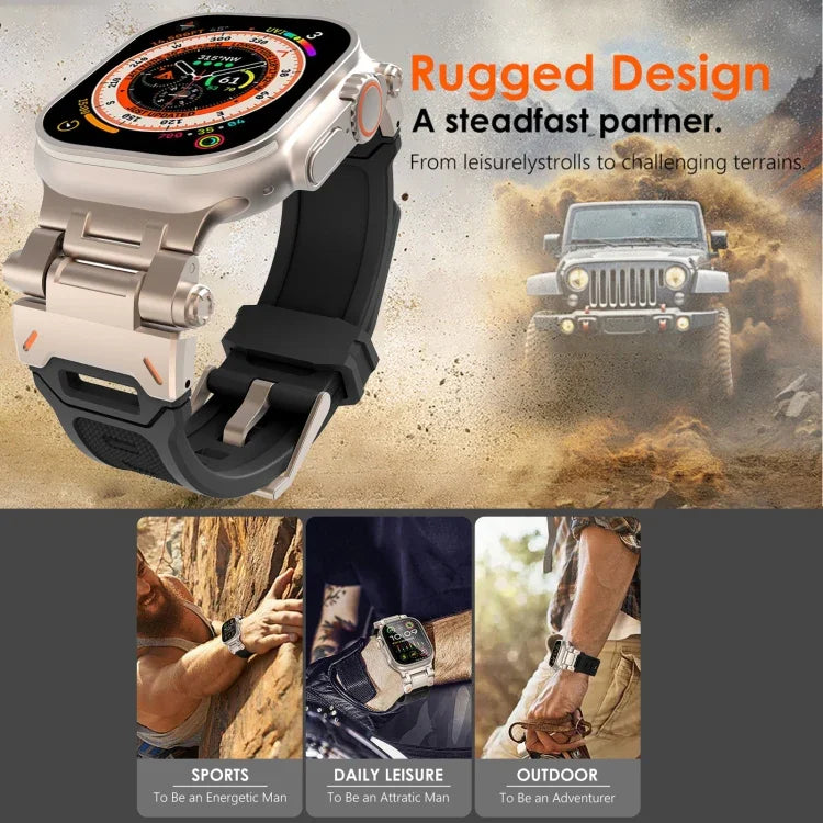 ステンレススチールコネクター TPUウォッチバンド、Apple Watch Series 4 44mm用、Apple Watch Series 3 42mm用