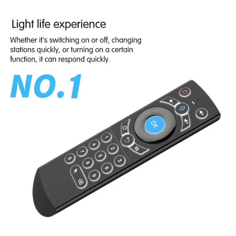 G21 2.4GHz フライエアマウス LEDバックライト ワイヤレスキーボード リモコン ジャイロスコープ搭載 Android TVボックス / PC対応 インテリジェント音声対応、オレンジ