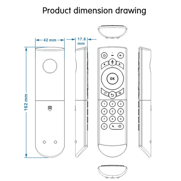 G21 2.4GHz フライエアマウス LEDバックライト ワイヤレスキーボード リモコン ジャイロスコープ搭載 Android TVボックス / PC対応 インテリジェント音声対応、ブルー