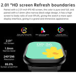 Y80 2.01インチ IPS HDスクリーンスマートウォッチ Bluetooth通話 / 健康モニタリング対応