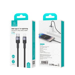 USAMS SJ729 30W USB-C/Type-C から 8ピン アルミ合金データケーブル 長さ: 1.2m SJ729