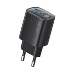 USAMS CC229 30W USB+USB-C / Type-C デュアルポート GaN デジタルディスプレイチャージャー、仕様：EUプラグ、CC229