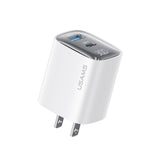USAMS CC230 30W USB+USB-C / Type-C デュアルポート GaN デジタルディスプレイチャージャー、仕様：USプラグ、CC230