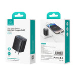 USAMS CC230 30W USB+USB-C / Type-C デュアルポート GaN デジタルディスプレイチャージャー、仕様：USプラグ、CC230