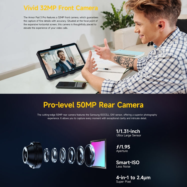 Ulefone Armor Pad 3 Pro 頑丈タブレットPC、10.36インチ Android 13 MediaTek MT8788 オクタコア 4Gネットワーク、EUプラグ、Armor Pad 3 Pro