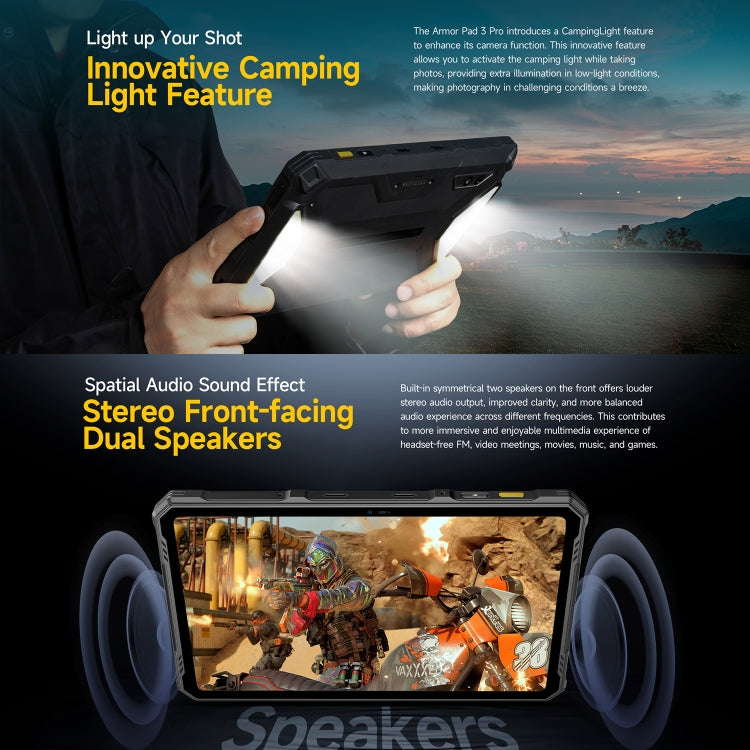 Ulefone Armor Pad 3 Pro 頑丈タブレットPC、10.36インチ Android 13 MediaTek MT8788 オクタコア 4Gネットワーク、EUプラグ、Armor Pad 3 Pro