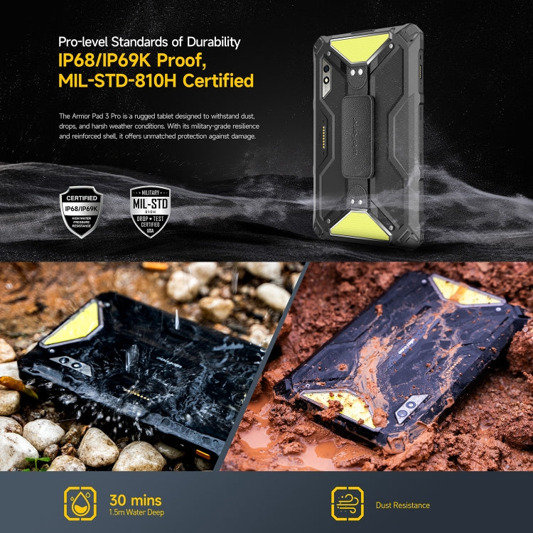 Ulefone Armor Pad 3 Pro 頑丈タブレットPC、10.36インチ Android 13 MediaTek MT8788 オクタコア 4Gネットワーク、EUプラグ、Armor Pad 3 Pro