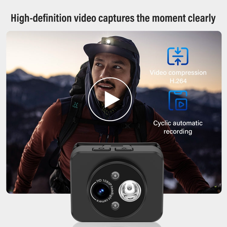 D8 1080PヘッドマウントLEDモーションセンサー動画録画ライトカメラ、D8