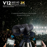 V12 2K WiFi HD Telescope Eyepiece Outdoor Portable Mirror Camera, V12