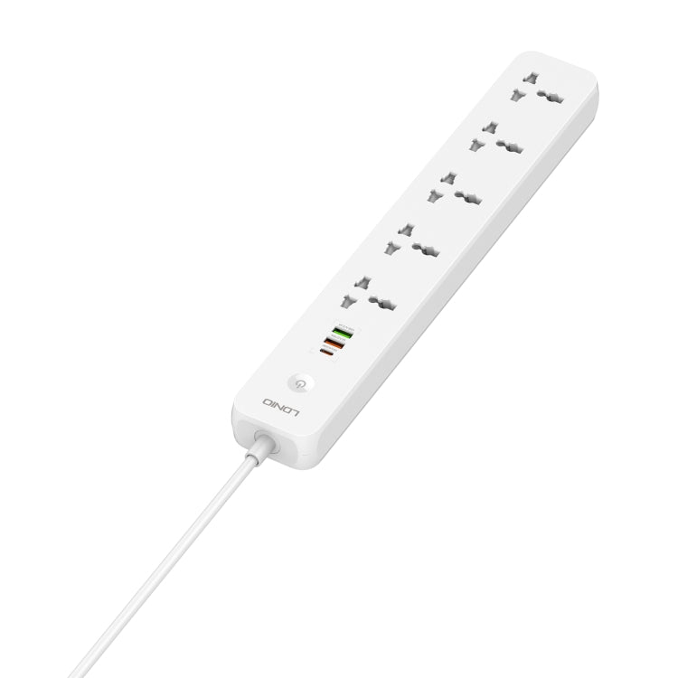 LDNIO SC5319 5ポジショントラベルホームオフィスソケット、38W USBポート付き、ケーブル長：2m、EUプラグ、UKプラグ、米国プラグ