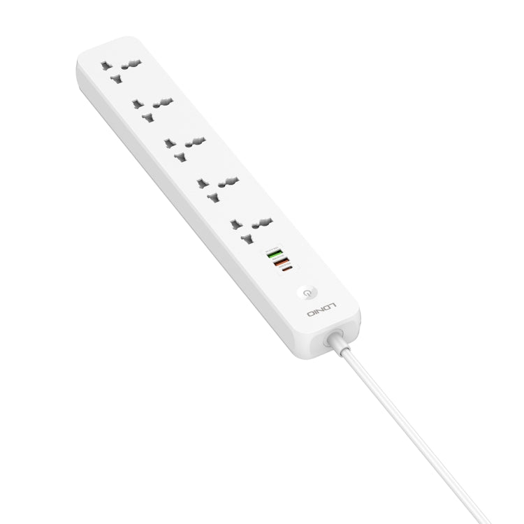 LDNIO SC5319 5ポジショントラベルホームオフィスソケット、38W USBポート付き、ケーブル長：2m、EUプラグ、UKプラグ、米国プラグ