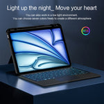 インテリジェント着脱式タッチBluetoothキーボードレザータブレットケース バックライト・ペンスロット付き, iPad Pro 13 2024用, iPad Air 13 2024用, iPad Air 11 2024用, iPad Pro 11 2024用, iPad 10.9 2022用, iPad 10.2 2021用, iPad mini 6用