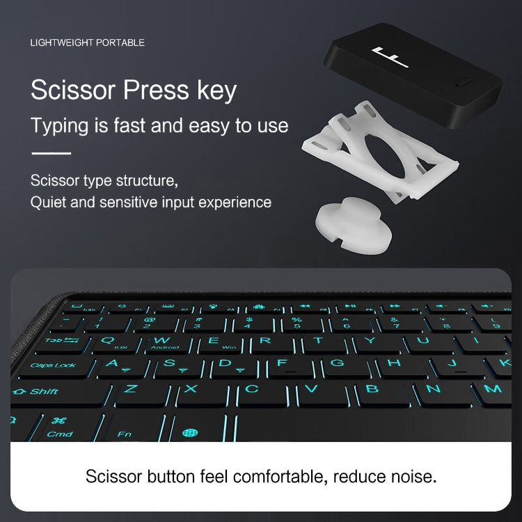 インテリジェント着脱式タッチBluetoothキーボードレザータブレットケース バックライト・ペンスロット付き, iPad Pro 13 2024用, iPad Air 13 2024用, iPad Air 11 2024用, iPad Pro 11 2024用, iPad 10.9 2022用, iPad 10.2 2021用, iPad mini 6用