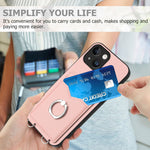 R20 Ring Card Holder Phone Case, For iPhone 13 mini, For iPhone 12, For iPhone 12 Pro Max, For iPhone 12 Pro, For iPhone 12 mini, For iPhone 11 Pro Max, For iPhone 11, For iPhone 11 Pro
