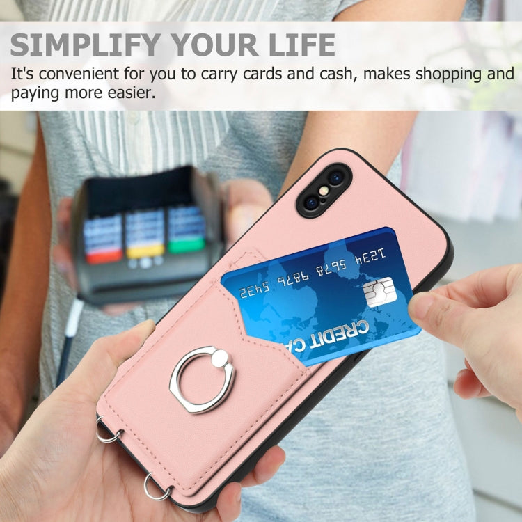 R20 リングカードホルダー付きスマホケース、iPhone XS / X 用、iPhone XR 用、iPhone XS Max 用、iPhone 8 Plus / 7 Plus 用