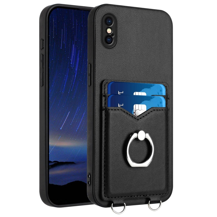 R20 リングカードホルダー付きスマホケース、iPhone XS / X 用、iPhone XR 用、iPhone XS Max 用、iPhone 8 Plus / 7 Plus 用