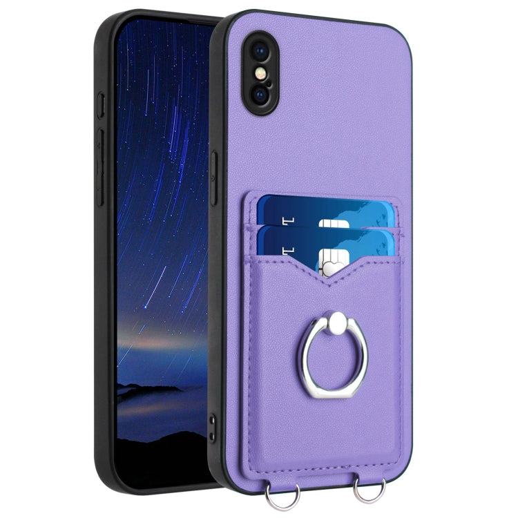R20 リングカードホルダー付きスマホケース、iPhone XS / X 用、iPhone XR 用、iPhone XS Max 用、iPhone 8 Plus / 7 Plus 用