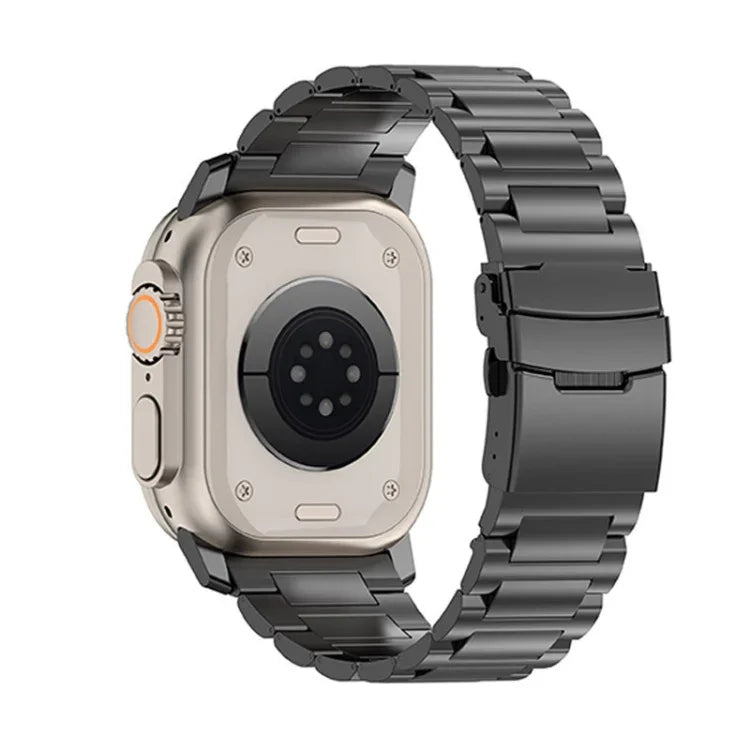 26mm セーフティバックル チタン合金ウォッチバンド、Apple Watch SE 2023 44mm用、Apple Watch Ultra 2 49mm用、Apple Watch Series 9 45mm用、Apple Watch Ultra 49mm用、Apple Watch Series 8 45mm用、Apple Watch SE 2022 44mm用、Apple Watch Series 7 45mm用