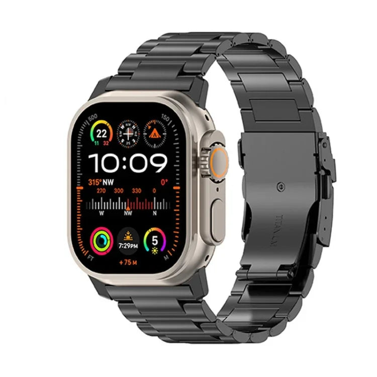 26mm セーフティバックル チタン合金ウォッチバンド、Apple Watch SE 2023 44mm用、Apple Watch Ultra 2 49mm用、Apple Watch Series 9 45mm用、Apple Watch Ultra 49mm用、Apple Watch Series 8 45mm用、Apple Watch SE 2022 44mm用、Apple Watch Series 7 45mm用