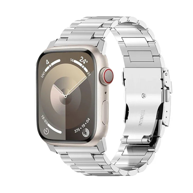 26mm セーフティバックル チタン合金ウォッチバンド、Apple Watch SE 2023 44mm用、Apple Watch Ultra 2 49mm用、Apple Watch Series 9 45mm用、Apple Watch Ultra 49mm用、Apple Watch Series 8 45mm用、Apple Watch SE 2022 44mm用、Apple Watch Series 7 45mm用