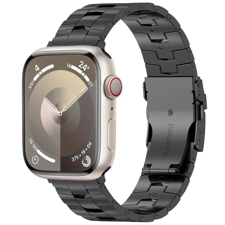 ライスイヤーズ セーフティバックル チタン合金ウォッチバンド、Apple Watch Series 5 44mm用、Apple Watch Series 4 44mm用、Apple Watch Series 3 42mm用