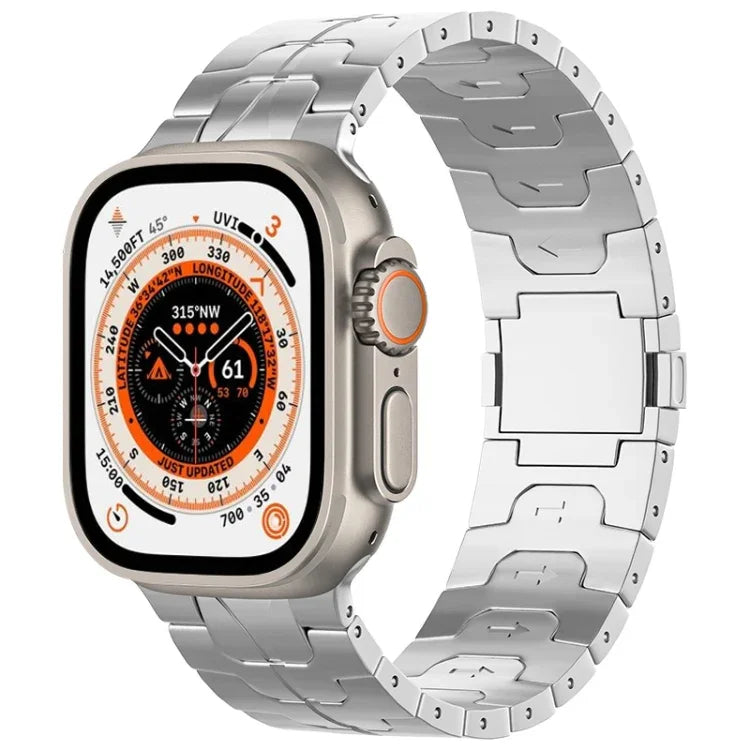 マグネティックバックルチタン合金ウォッチバンド、Apple Watch SE 2023 44mm用、Apple Watch Ultra 2 49mm用、Apple Watch Series 9 45mm用、Apple Watch Ultra 49mm用、Apple Watch Series 8 45mm用、Apple Watch SE 2022 44mm用、Apple Watch Series 7 45mm用...