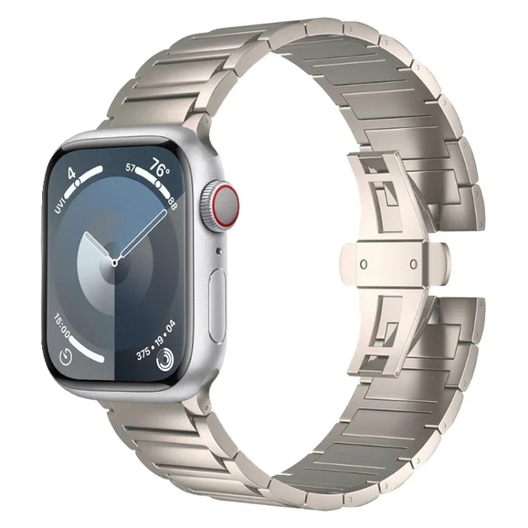 I字型バタフライバックルチタン合金ウォッチバンド、Apple Watch SE 2023 44mm用、Apple Watch Ultra 2 49mm用、Apple Watch Series 9 45mm用、Apple Watch Ultra 49mm用、Apple Watch Series 8 45mm用、Apple Watch SE 2022 44mm用...