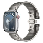 I字型バタフライバックルチタン合金ウォッチバンド、Apple Watch SE 2023 44mm用、Apple Watch Ultra 2 49mm用、Apple Watch Series 9 45mm用、Apple Watch Ultra 49mm用、Apple Watch Series 8 45mm用、Apple Watch SE 2022 44mm用...