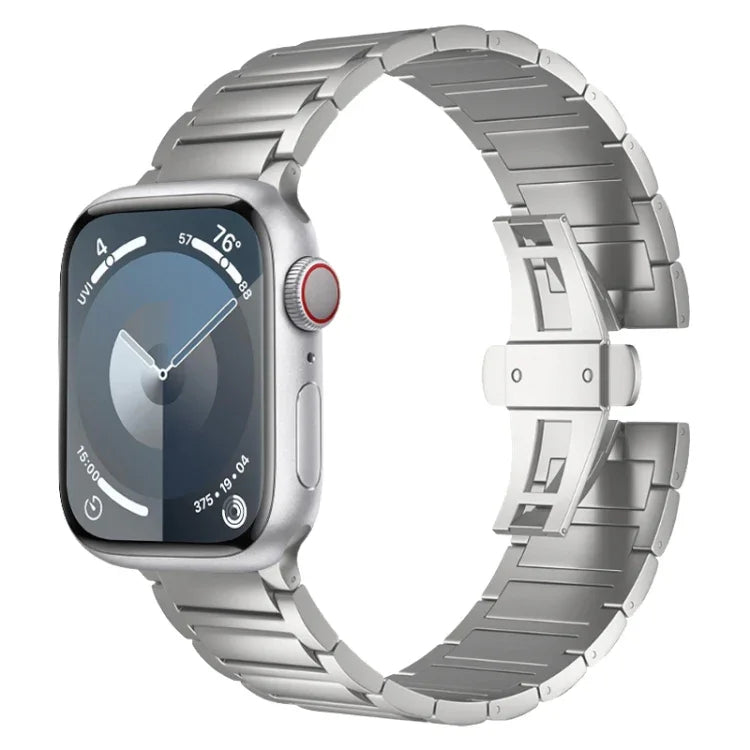 I字型バタフライバックルチタン合金ウォッチバンド、Apple Watch SE 2023 44mm用、Apple Watch Ultra 2 49mm用、Apple Watch Series 9 45mm用、Apple Watch Ultra 49mm用、Apple Watch Series 8 45mm用、Apple Watch SE 2022 44mm用...