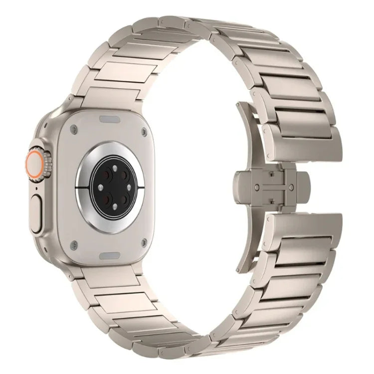 I字型バタフライバックルチタン合金ウォッチバンド、Apple Watch SE 2023 44mm用、Apple Watch Ultra 2 49mm用、Apple Watch Series 9 45mm用、Apple Watch Ultra 49mm用、Apple Watch Series 8 45mm用、Apple Watch SE 2022 44mm用...