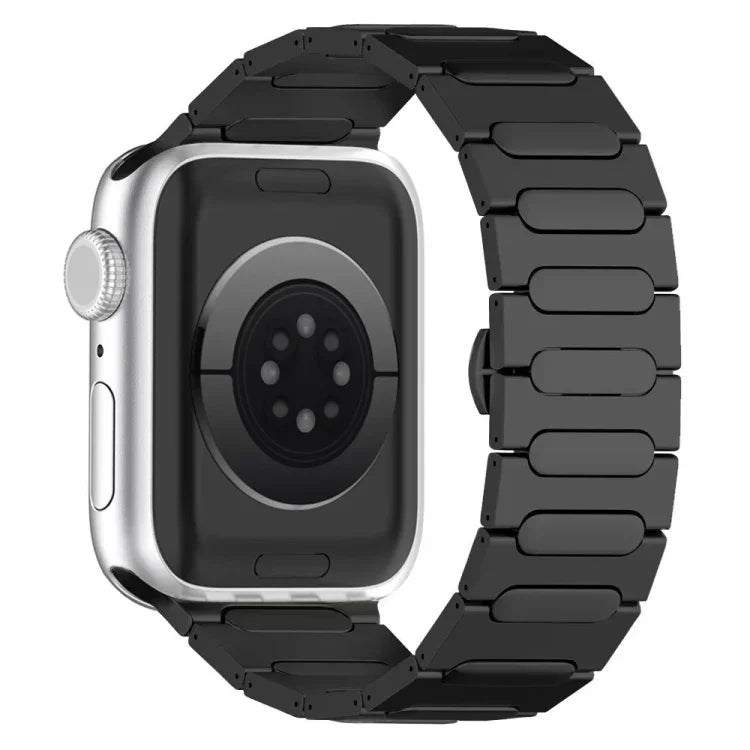 オーバルバタフライバックルチタン合金ウォッチバンド、Apple Watch SE 2023 44mm用、Apple Watch Ultra 2 49mm用、Apple Watch Series 9 45mm用、Apple Watch Ultra 49mm用、Apple Watch Series 8 45mm用、Apple Watch SE 2022 44mm用...