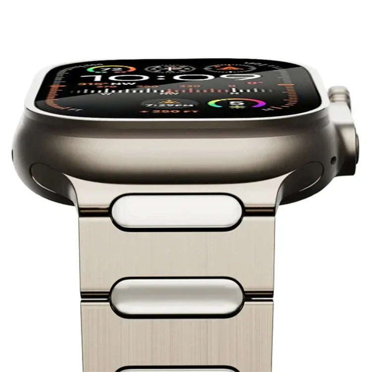 オーバルバタフライバックルチタン合金ウォッチバンド、Apple Watch SE 2023 44mm用、Apple Watch Ultra 2 49mm用、Apple Watch Series 9 45mm用、Apple Watch Ultra 49mm用、Apple Watch Series 8 45mm用、Apple Watch SE 2022 44mm用...