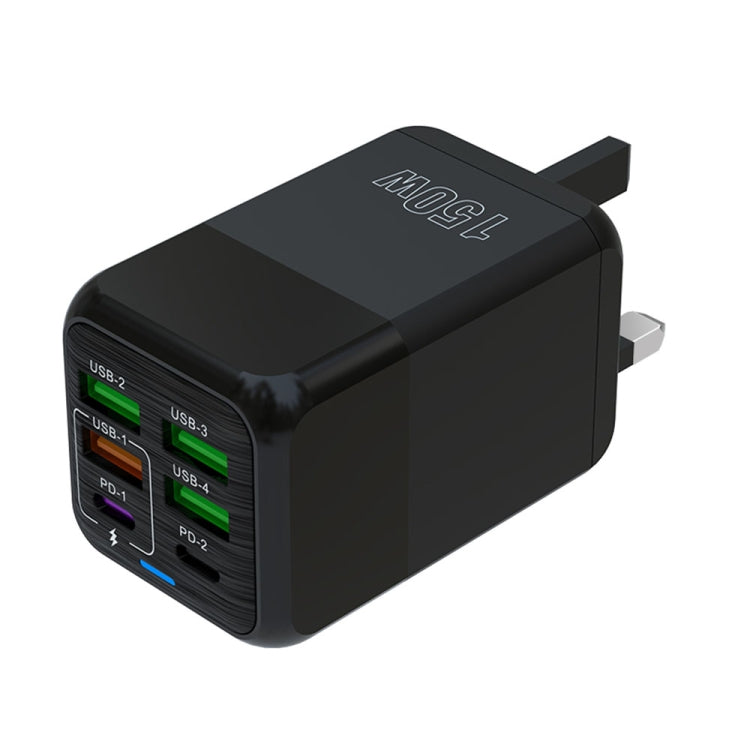 150W 4 x USB + 2 x USB-C / Type-C マルチポート急速充電器 EUプラグ USプラグ UKプラグ