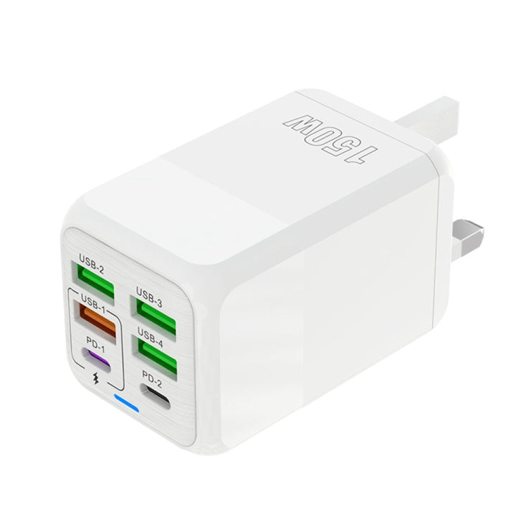150W 4 x USB + 2 x USB-C / Type-C マルチポート急速充電器 EUプラグ USプラグ UKプラグ
