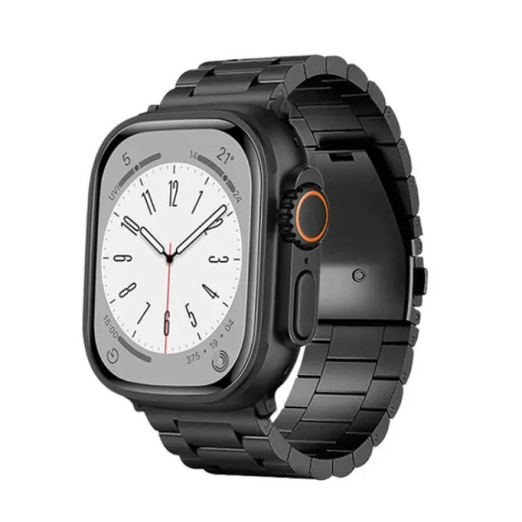 3ビーズフラットバックルチタン合金ウォッチバンド、Apple Watch Series 5 44mm用、Apple Watch Series 5 40mm用、Apple Watch Series 4 44mm用、Apple Watch Series 4 40mm用、Apple Watch Series 3 38mm用、Apple Watch Series 3 42mm用