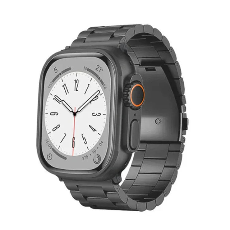 3ビーズフラットバックルチタン合金ウォッチバンド、Apple Watch Series 5 44mm用、Apple Watch Series 5 40mm用、Apple Watch Series 4 44mm用、Apple Watch Series 4 40mm用、Apple Watch Series 3 38mm用、Apple Watch Series 3 42mm用
