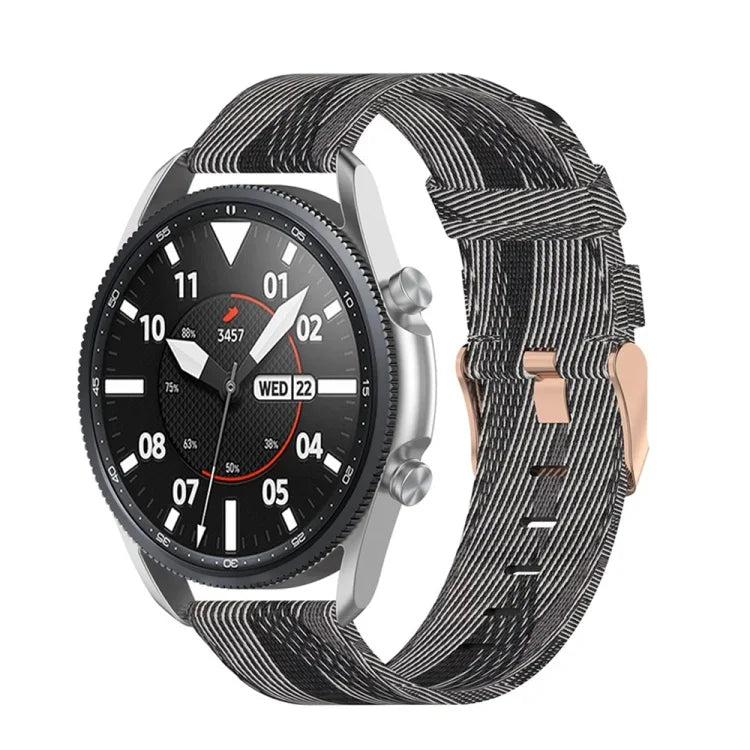 Woven Nylon Textured Strap, Size: Free Size 22mm, For Galaxy Watch 3 45mm