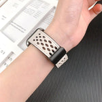 Hole Style Folding Buckle PU Leather Watch Band, For Apple Watch Ultra 49mm