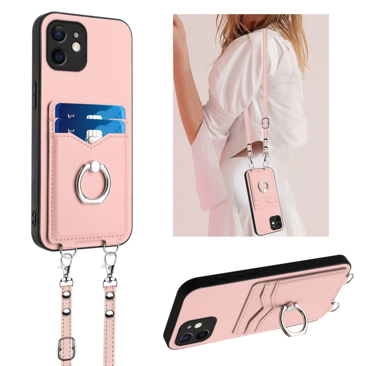 R20 クロスボディロープリングカードホルダーフォンケース、iPhone 13 mini 用、iPhone 12 用、iPhone 12 Pro Max 用、iPhone 12 Pro 用、iPhone 12 mini 用、iPhone 11 Pro Max 用、iPhone 11 用、iPhone 11 Pro 用