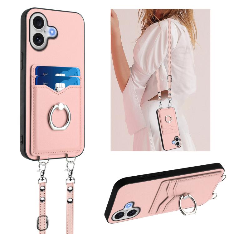 R20 クロスボディロープリングカードホルダー付きスマホケース、iPhone 17 Pro Max 用、iPhone 17 Pro 用、iPhone 17 用、iPhone Air 用、iPhone 15 Pro Max 用、iPhone 15 Pro 用、iPhone 15 Plus 用、iPhone 15 用