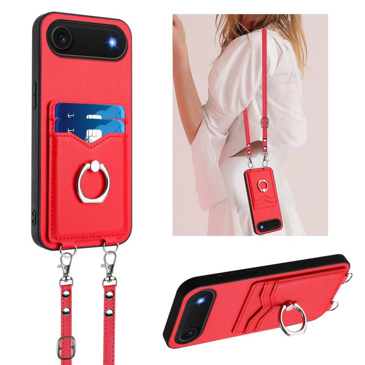 R20 クロスボディロープリングカードホルダー付きスマホケース、iPhone 17 Pro Max 用、iPhone 17 Pro 用、iPhone 17 用、iPhone Air 用、iPhone 15 Pro Max 用、iPhone 15 Pro 用、iPhone 15 Plus 用、iPhone 15 用