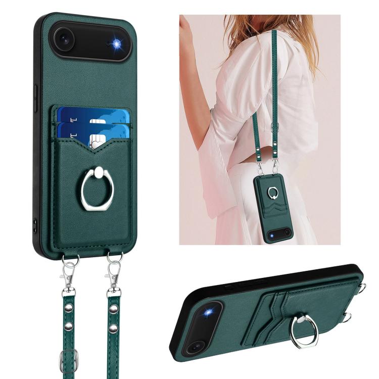 R20 クロスボディロープリングカードホルダー付きスマホケース、iPhone 17 Pro Max 用、iPhone 17 Pro 用、iPhone 17 用、iPhone Air 用、iPhone 15 Pro Max 用、iPhone 15 Pro 用、iPhone 15 Plus 用、iPhone 15 用