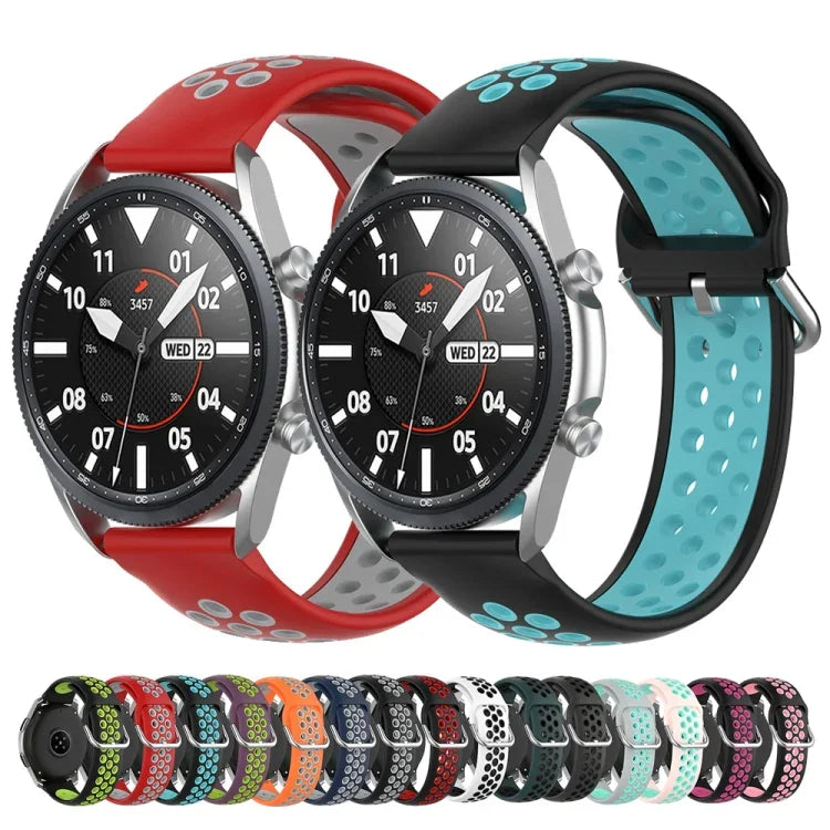 シリコンスポーツツートーンストラップ、サイズ：22mm、Galaxy Watch 3 45mm用