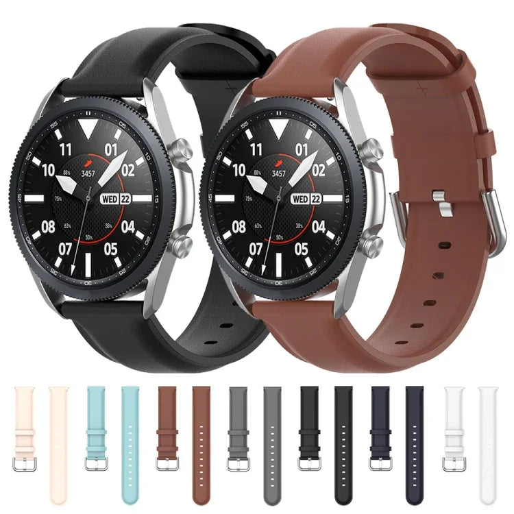 ラウンドテールレザーストラップ、サイズ：フリーサイズ 22mm、Galaxy Watch 3 45mm用