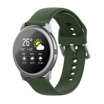 Silicone Solid Color Silver Buckle Strap, Size: 22mm, For Xiaomi Haylou Solar LS05