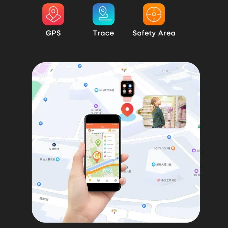 K20 1.81インチ 子供用スポーツスマートウォッチ、ビデオ通話 / メッセージ通知 / GPS / Wi-Fi / AI対応