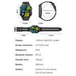 LEMFO K61 Pro 1.96インチ BT5.0 スポーツスマートウォッチ、Bluetooth通話 / 睡眠 / 血中酸素 / 心拍数 / 血圧健康モニター対応