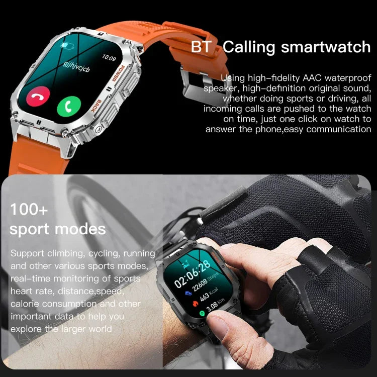 LEMFO K61 Pro 1.96インチ BT5.0 スポーツスマートウォッチ、Bluetooth通話 / 睡眠 / 血中酸素 / 心拍数 / 血圧健康モニター対応