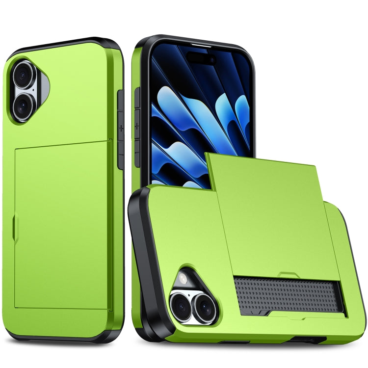 カードスロット付き耐衝撃アーマーiPhoneケース、iPhone 16用