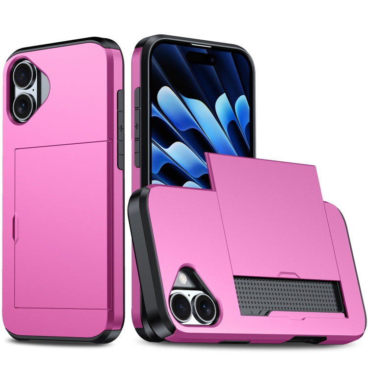 カードスロット付き耐衝撃アーマーiPhoneケース、iPhone 16用